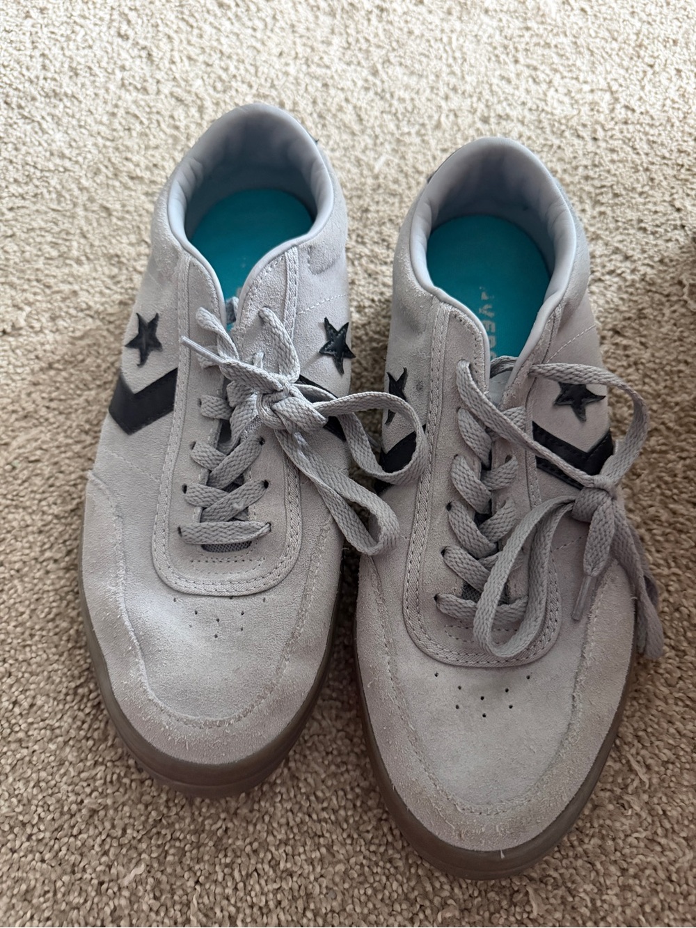 Converse mens Gray Suede Star Low-Top Sneakers